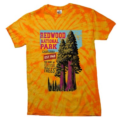 Redwood National Parks California Agedd Look Vintage Tie-Dye T-Shirt