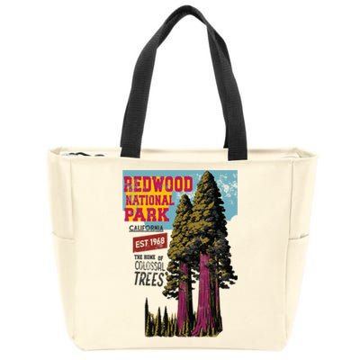 Redwood National Parks California Agedd Look Vintage Zip Tote Bag