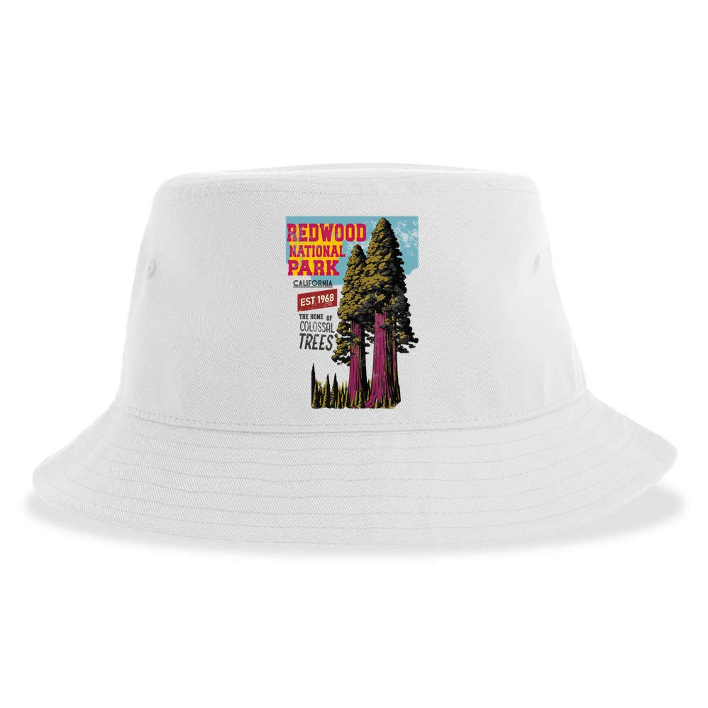 Redwood National Parks California Agedd Look Vintage Sustainable Bucket Hat