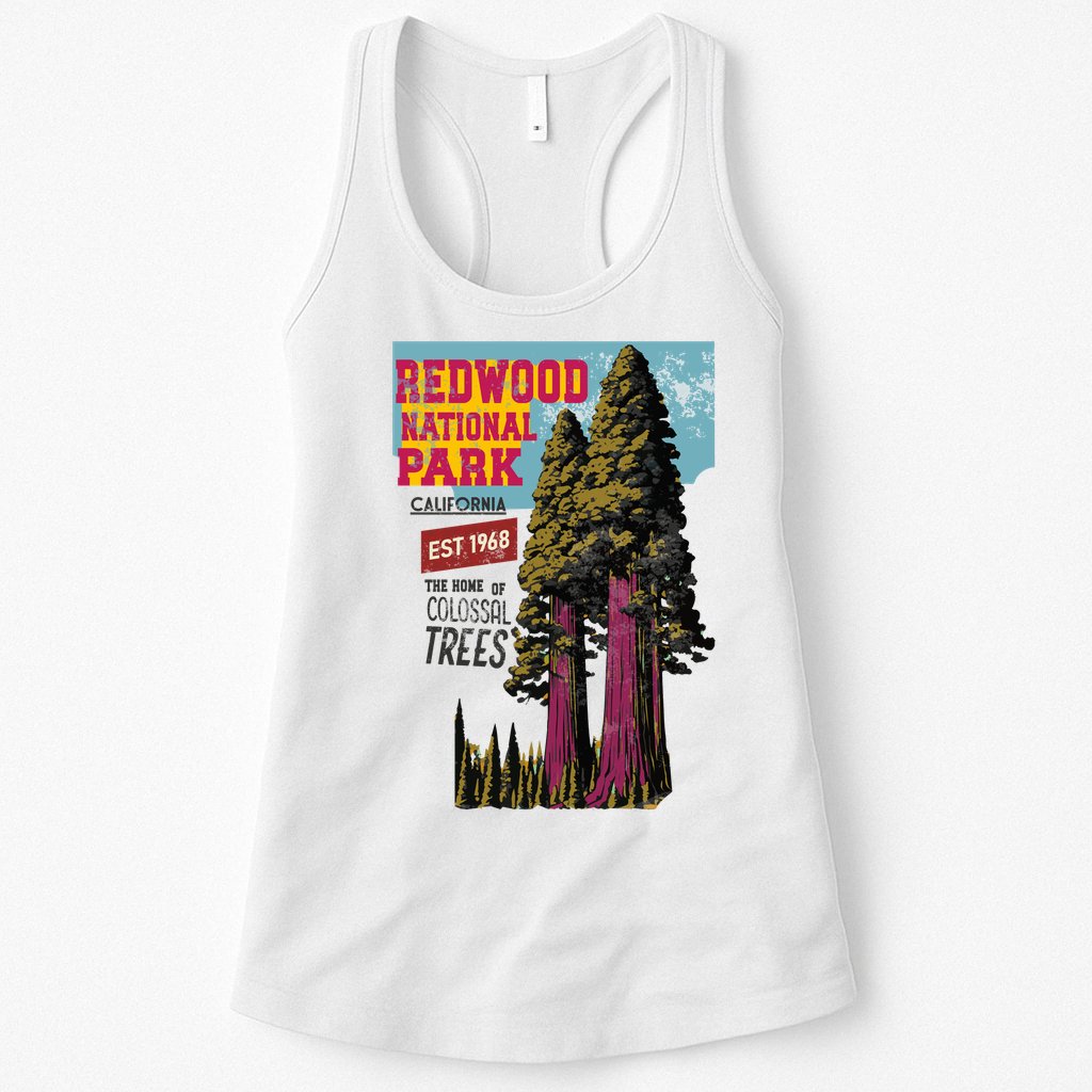 Redwood National Parks California Agedd Look Vintage Womens Tank Top