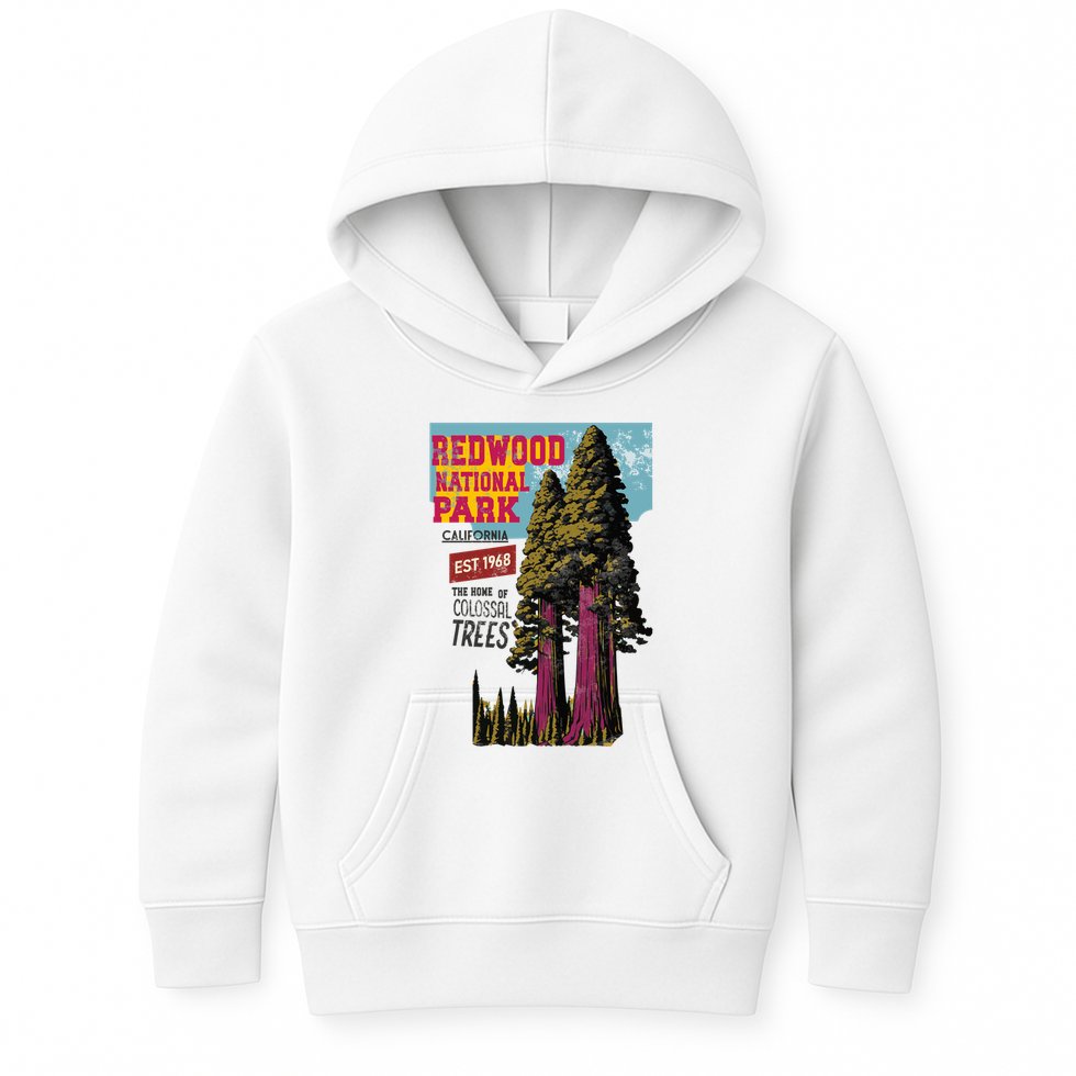 Redwood National Parks California Agedd Look Vintage Kids Hoodie