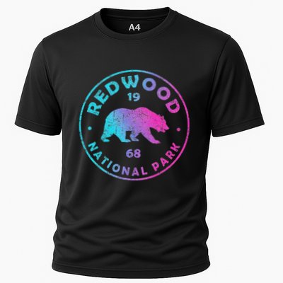 Redwood National Park Ca Colorful Tie Dye Bear Cooling Performance Crew T-Shirt