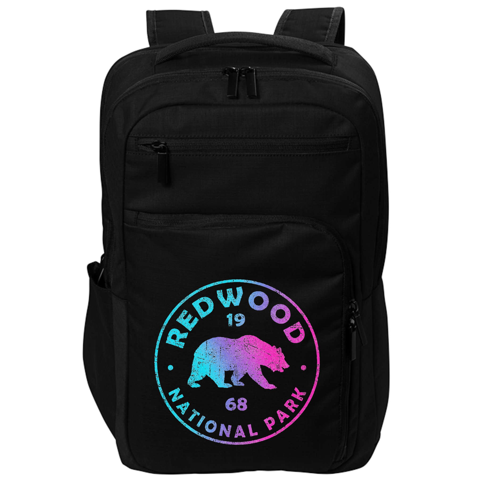 Redwood National Park Ca Colorful Tie Dye Bear Impact Tech Backpack
