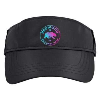Redwood National Park Ca Colorful Tie Dye Bear Adult Drive Performance Visor