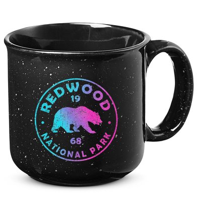 Redwood National Park Ca Colorful Tie Dye Bear 15oz Campfire Ceramic Mug