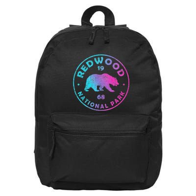Redwood National Park Ca Colorful Tie Dye Bear 16 in Basic Backpack