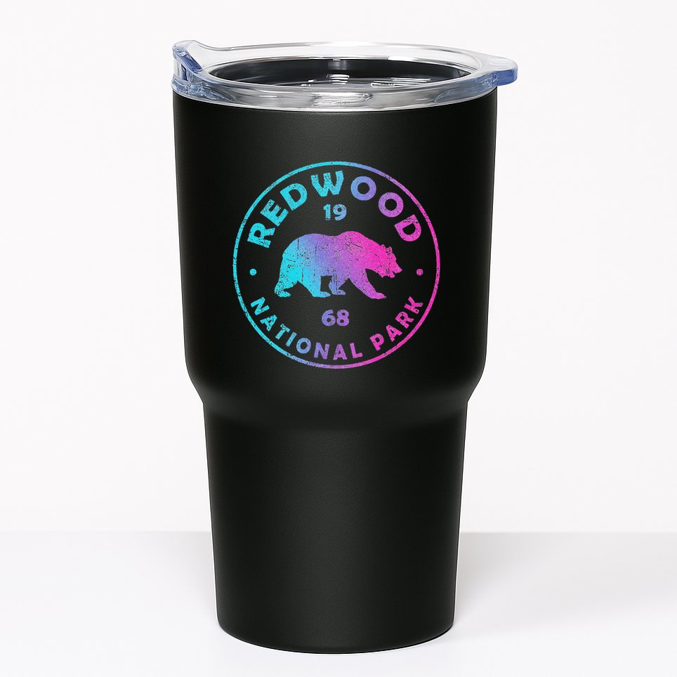 Redwood National Park Ca Colorful Tie Dye Bear Tumbler
