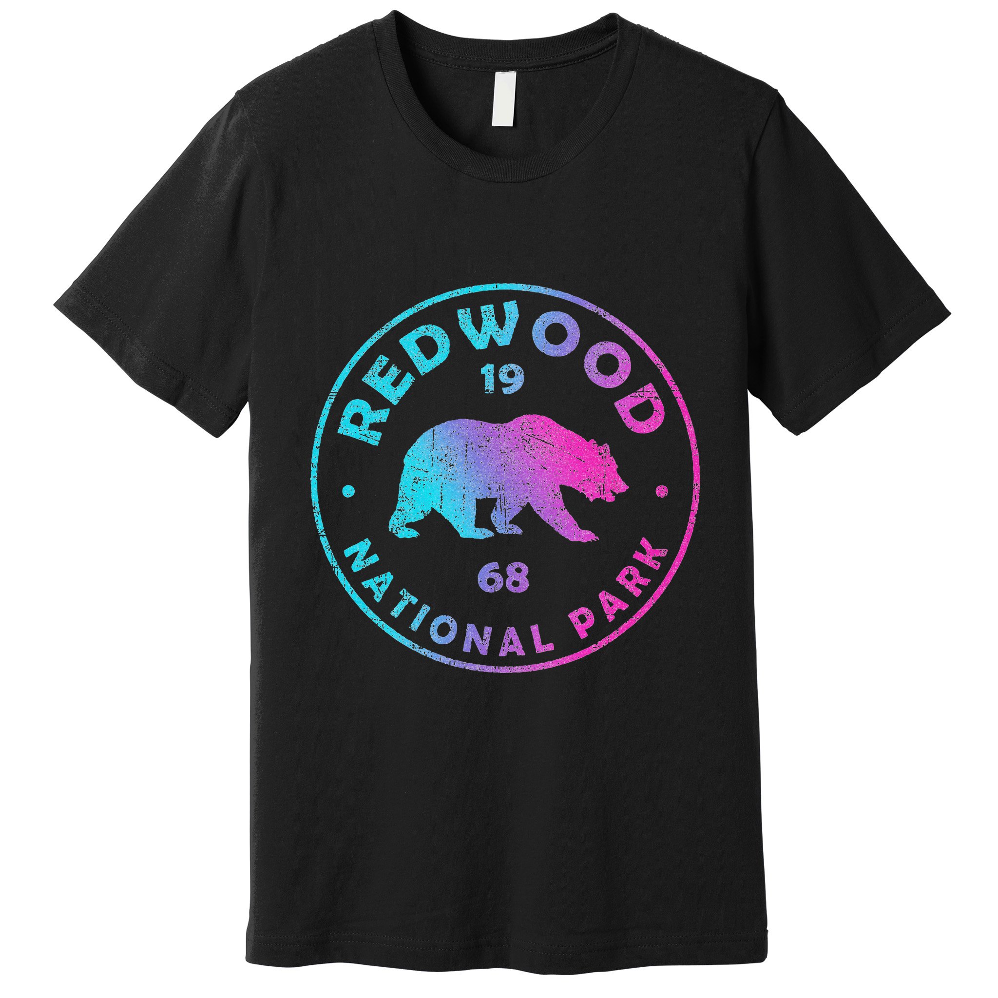Redwood National Park Ca Colorful Tie Dye Bear Premium T-Shirt