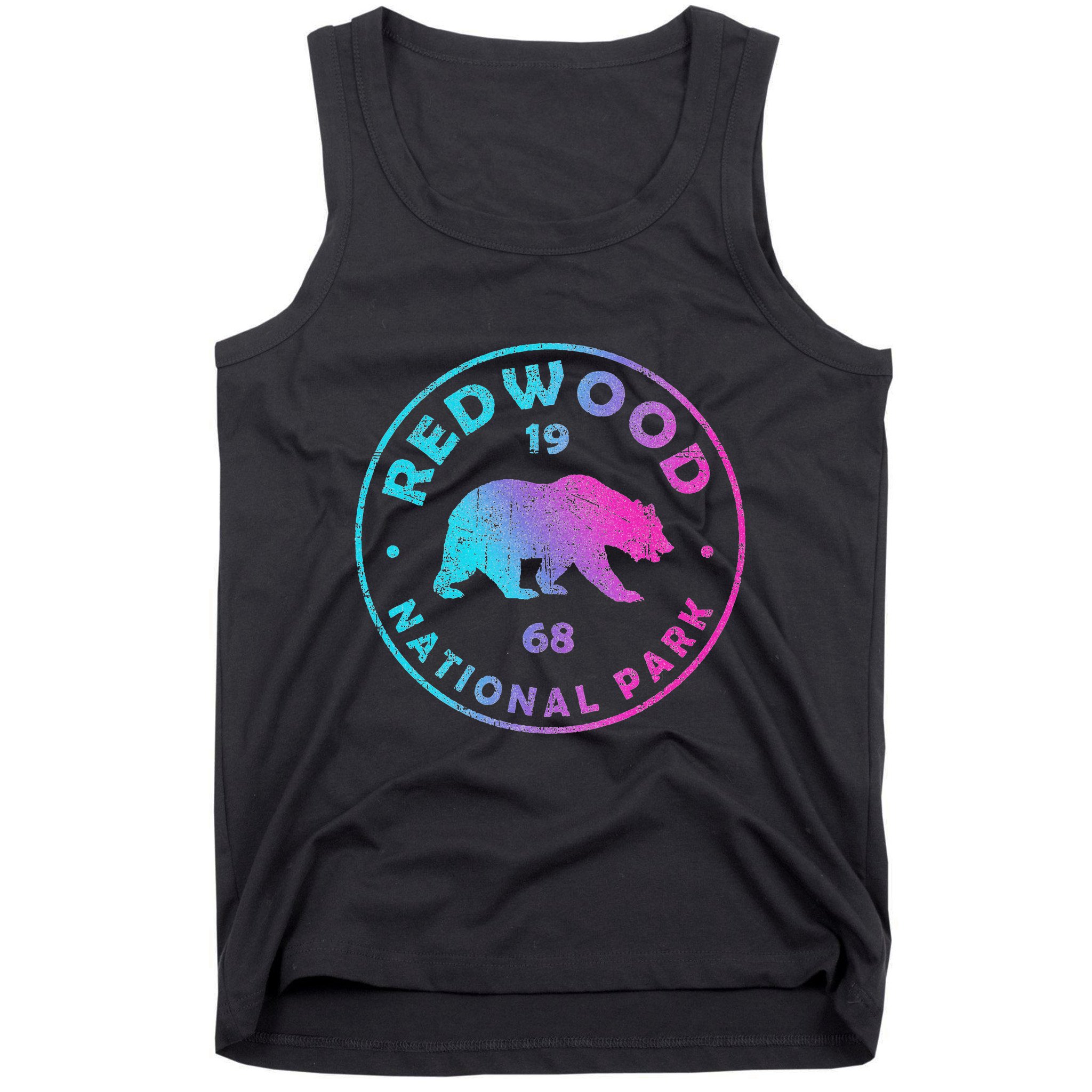 Redwood National Park Ca Colorful Tie Dye Bear Tank Top
