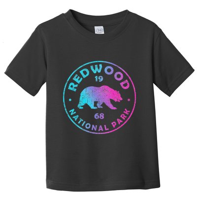 Redwood National Park Ca Colorful Tie Dye Bear Toddler T-Shirt