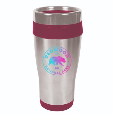 Redwood National Park Ca Colorful Tie Dye Bear 16oz Travel Tumbler