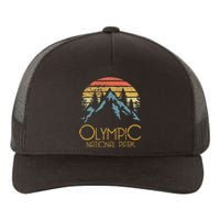 Retro National Park Washington Mountains Yupoong Adult 5-Panel Trucker Hat