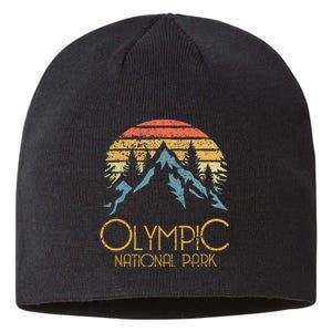 Retro National Park Washington Mountains Sustainable Beanie