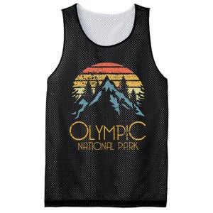 Retro National Park Washington Mountains Mesh Reversible Basketball Jersey Tank