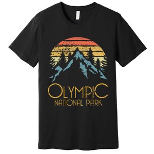 Retro National Park Washington Mountains Premium T-Shirt