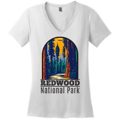 Redwood National Park Vintage Women's V-Neck T-Shirt