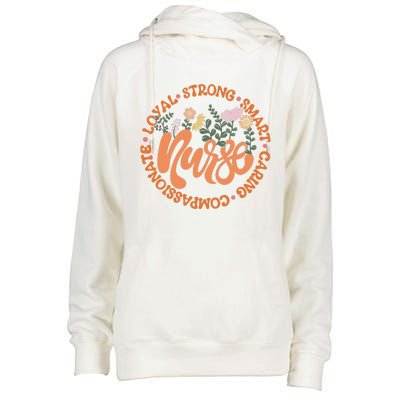 Retro Nurse Quote Groovy Flower Emergency Nurses Day Womens Funnel Neck Pullover Hood