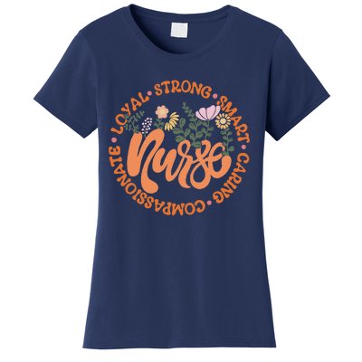 Retro Nurse Quote Groovy Flower Emergency Nurses Day Women's T-Shirt