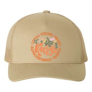 Retro Nurse Quote Groovy Flower Emergency Nurses Day Yupoong Adult 5-Panel Trucker Hat