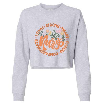 Retro Nurse Quote Groovy Flower Emergency Nurses Day Cropped Pullover Crew