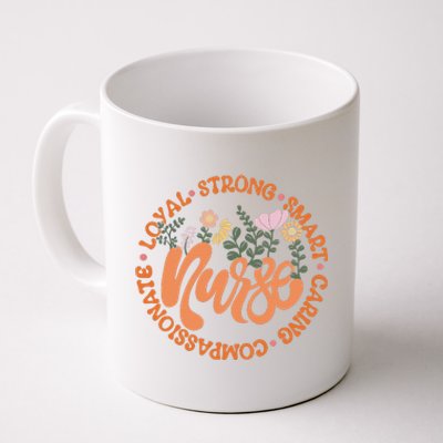 Retro Nurse Quote Groovy Flower Emergency Nurses Day Coffee Mug