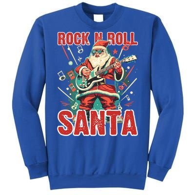 Rock N Roll Santa Playing Guitar Christmas Gift Sweatshirt