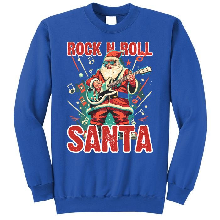 Rock N Roll Santa Playing Guitar Christmas Gift Sweatshirt