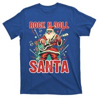 Rock N Roll Santa Playing Guitar Christmas Gift T-Shirt