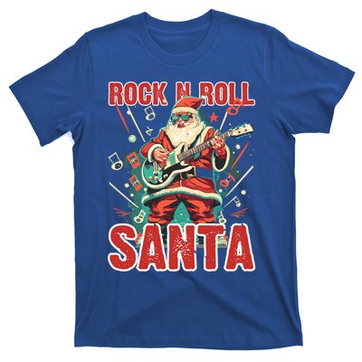 Rock N Roll Santa Playing Guitar Christmas Gift T-Shirt