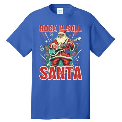 Rock N Roll Santa Playing Guitar Christmas Gift Tall T-Shirt