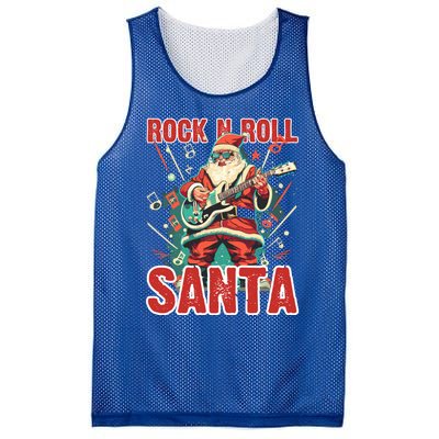 Rock N Roll Santa Playing Guitar Christmas Gift Mesh Reversible Basketball Jersey Tank