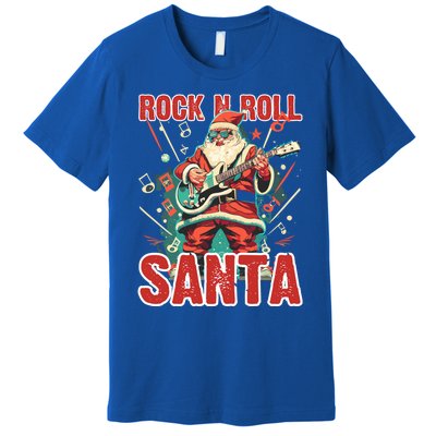 Rock N Roll Santa Playing Guitar Christmas Gift Premium T-Shirt