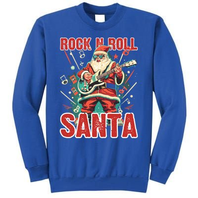 Rock N Roll Santa Playing Guitar Christmas Gift Tall Sweatshirt