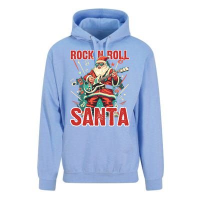 Rock N Roll Santa Playing Guitar Christmas Gift Unisex Surf Hoodie