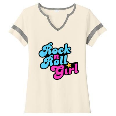 Rock N Roll Girl Ladies Halftime Notch Neck Tee