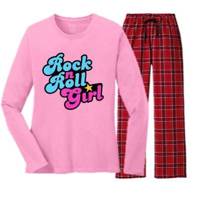 Rock N Roll Girl Women's Long Sleeve Flannel Pajama Set 