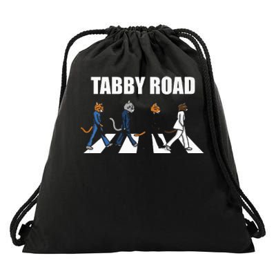 Rock N Roll Music Cats Drawstring Bag