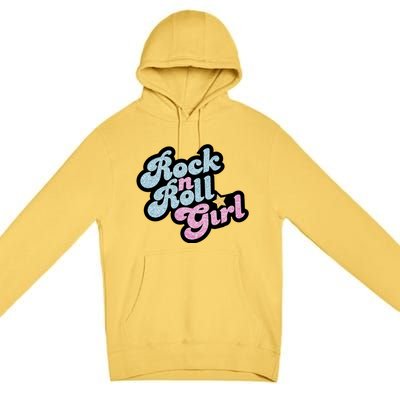 Rock N Roll Girl Cute Rockstar Concert Premium Pullover Hoodie