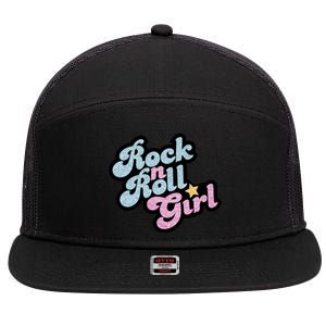 Rock N Roll Girl Cute Rockstar Concert 7 Panel Mesh Trucker Snapback Hat