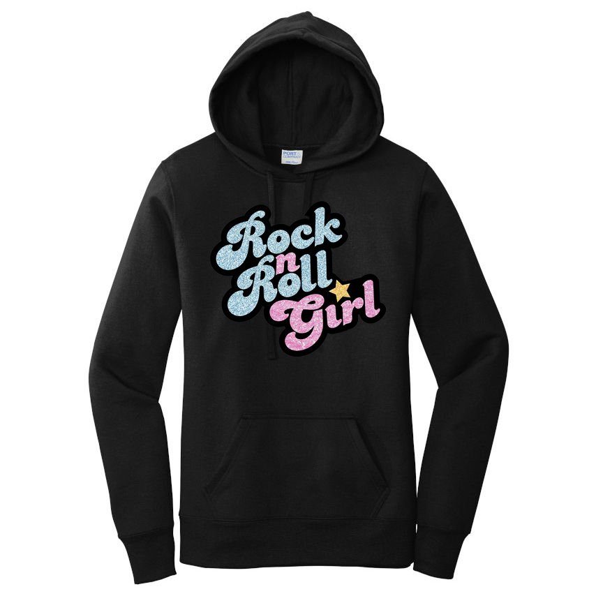 Rock N Roll Girl Cute Rockstar Concert Women's Pullover Hoodie