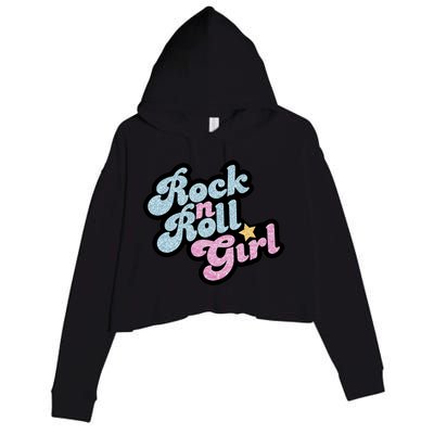 Rock N Roll Girl Cute Rockstar Concert Crop Fleece Hoodie