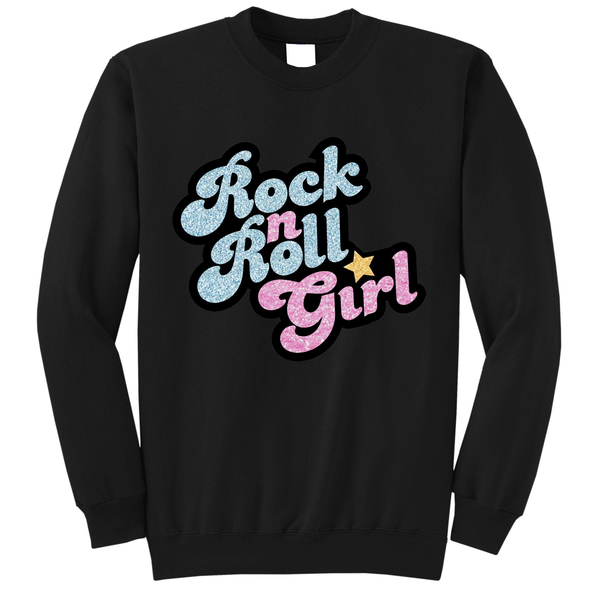 Rock N Roll Girl Cute Rockstar Concert Tall Sweatshirt