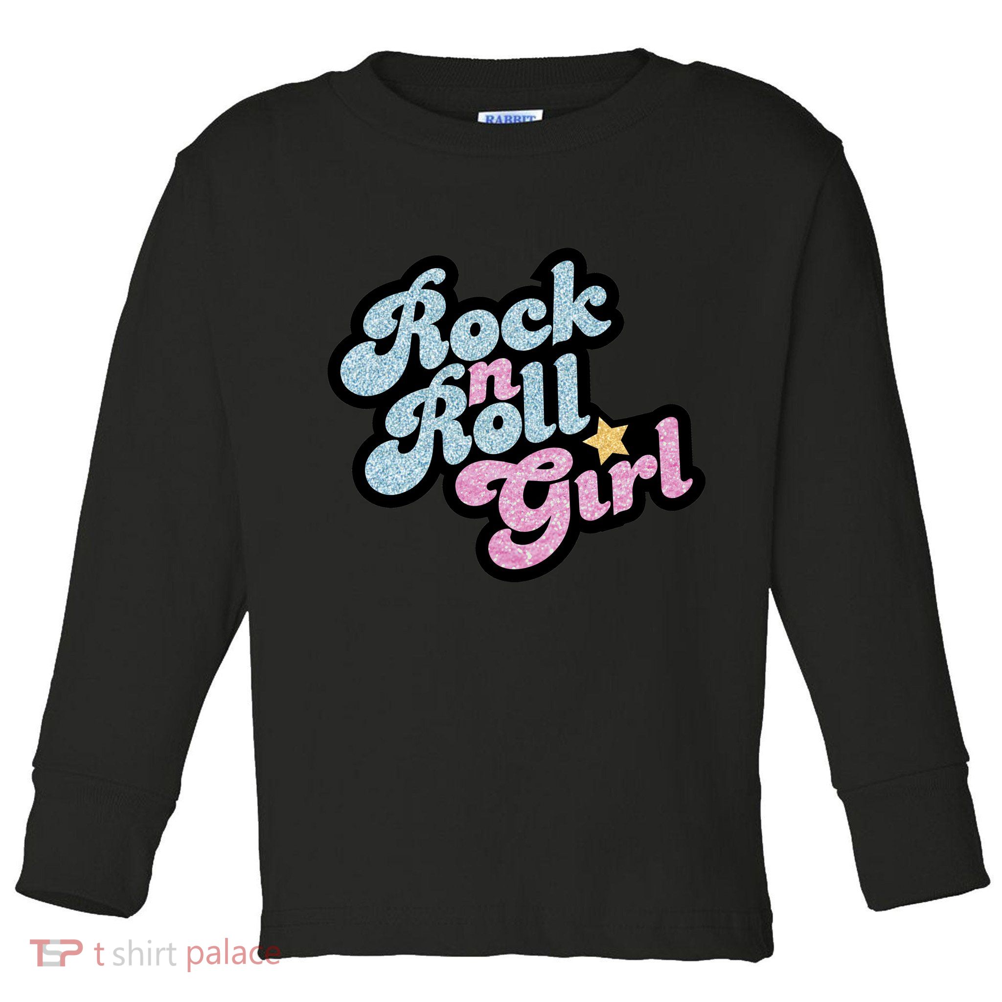 Rock N Roll Girl Cute Rockstar Concert Toddler Long Sleeve Shirt