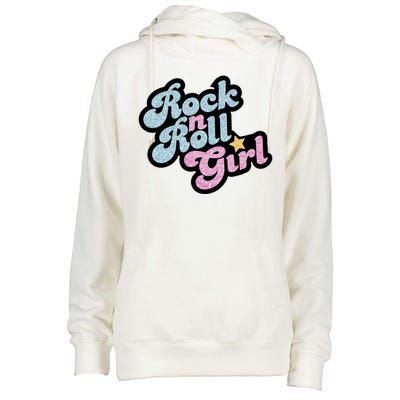 Rock N Roll Girl Cute Rockstar Concert Womens Funnel Neck Pullover Hood