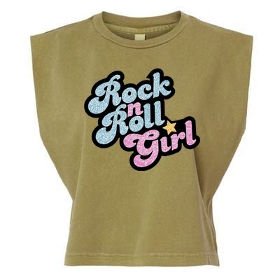 Rock N Roll Girl Cute Rockstar Concert Garment-Dyed Women's Muscle Tee