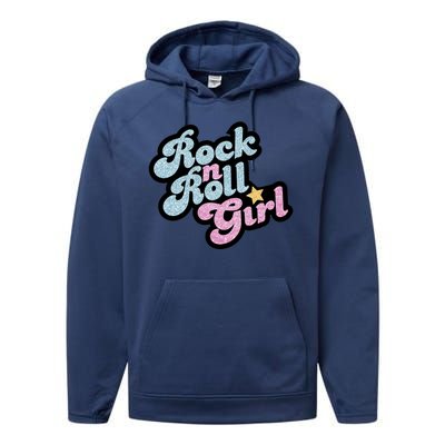 Rock N Roll Girl Cute Rockstar Concert Performance Fleece Hoodie