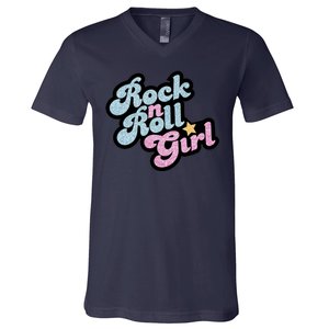 Rock N Roll Girl Cute Rockstar Concert V-Neck T-Shirt