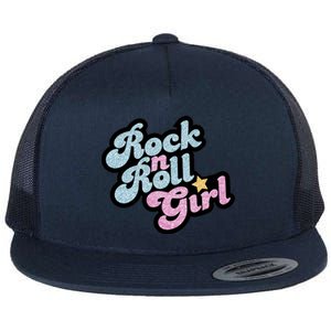 Rock N Roll Girl Cute Rockstar Concert Flat Bill Trucker Hat