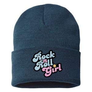 Rock N Roll Girl Cute Rockstar Concert Sustainable Knit Beanie