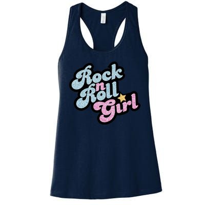 Rock N Roll Girl Cute Rockstar Concert Women's Racerback Tank